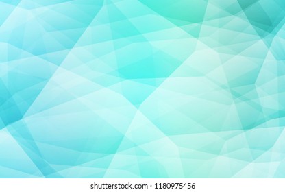Light Green vector polygonal pattern. Triangular geometric sample with gradient.  New template for your brand book.