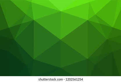 Light Green vector polygonal pattern. Triangular geometric sample with gradient.  The best triangular design for your business.