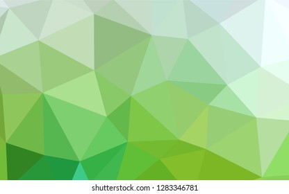 Light Green vector polygonal pattern. Shining colorful illustration with triangles. Template for cell phone's backgrounds.