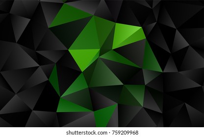 Light Green vector polygonal pattern. Glitter abstract illustration with an elegant design. Triangular pattern for your business design.