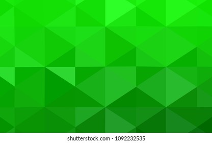 Light Green vector polygonal template. Glitter abstract illustration with an elegant design. The best triangular design for your business.