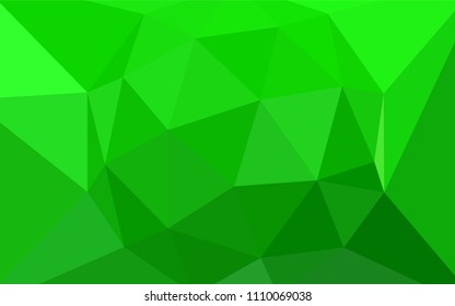 Light Green vector polygonal template. Triangular geometric sample with gradient.  Completely new template for your banner.