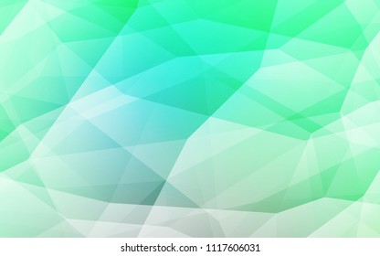 Light Green vector polygonal template. Creative illustration in halftone style with triangles. Best triangular design for your business.