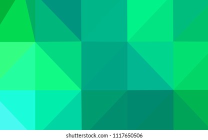 Light Green vector polygonal template. Shining polygonal illustration, which consist of triangles. The best triangular design for your business.
