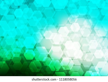 Light Green vector polygonal template. Shining illustration, which consist of hexagons. A completely new template for your business design.