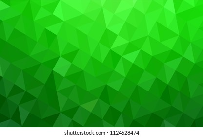 Light Green vector polygonal template. Triangular geometric sample with gradient.  Brand new design for your business.