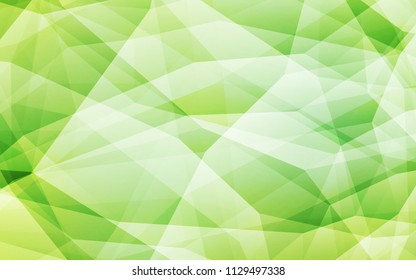 Light Green vector polygonal template. Triangular geometric sample with gradient.  Completely new template for your banner.