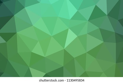 Light Green vector polygonal template. Creative geometric illustration in Origami style with gradient. Best triangular design for your business.