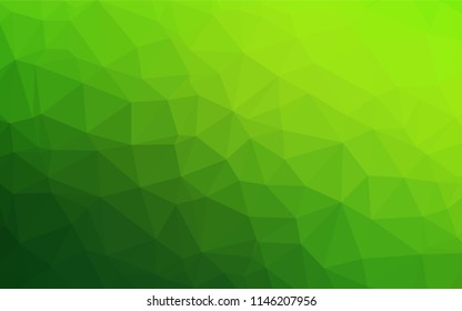 Light Green vector polygonal template. Modern geometrical abstract illustration with gradient. Triangular pattern for your business design.