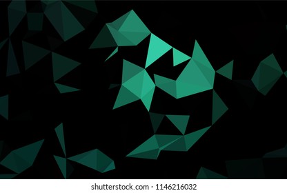 Light Green vector polygonal template. Creative illustration in halftone style with gradient. The best triangular design for your business.