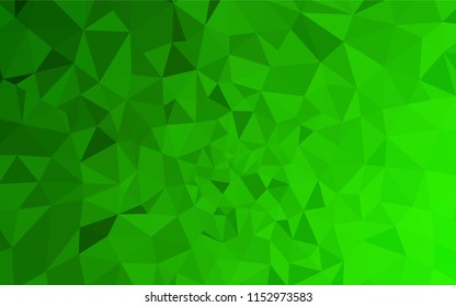 Light Green vector polygonal template. Shining colorful illustration with triangles. Completely new template for your banner.