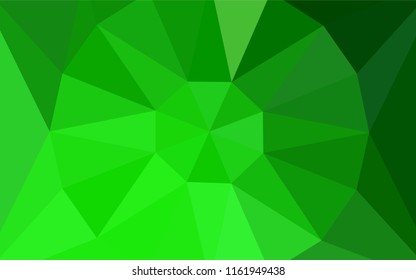 Light Green vector polygonal template with a diamond. Elegant polygonal illustration with gradient. Best triangular design for your business.