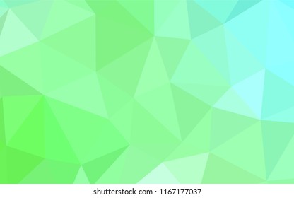 Light Green vector polygonal template. Creative illustration in halftone style with triangles. Textured pattern for your backgrounds.