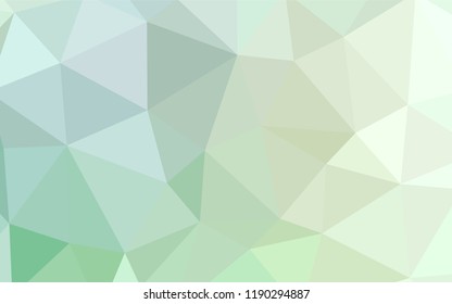 Light Green vector polygonal template. Shining polygonal illustration, which consist of triangles. Brand new style for your business design.