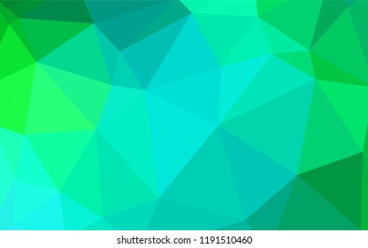 Light Green vector polygonal template. Colorful abstract illustration with triangles. Best triangular design for your business.