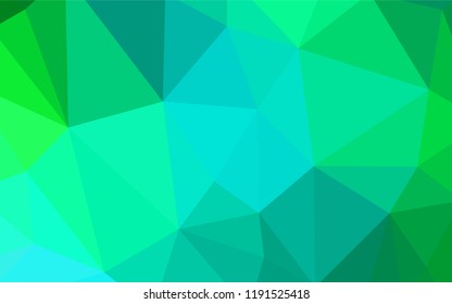 Light Green vector polygonal template. Creative illustration in halftone style with triangles. Polygonal design for your web site.