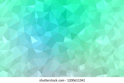 Light Green vector polygonal template. Shining polygonal illustration, which consist of triangles. A completely new design for your leaflet.