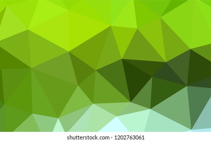 Light Green vector polygonal template. Shining polygonal illustration, which consist of triangles. Best triangular design for your business.