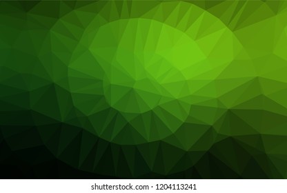 Light Green vector polygonal template. Modern geometrical abstract illustration with gradient. Triangular pattern for your business design.