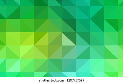 Light Green vector polygonal template. Triangular geometric sample with gradient.  Completely new template for your banner.