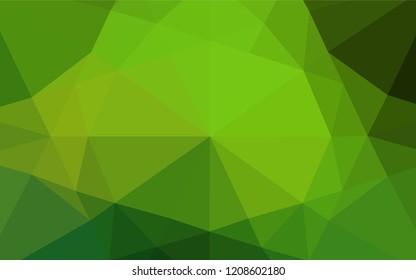 Light Green vector polygonal template. Creative illustration in halftone style with gradient. A completely new template for your business design.
