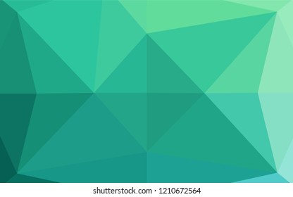 Light Green vector polygonal template. Creative illustration in halftone style with gradient. The textured pattern can be used for background.