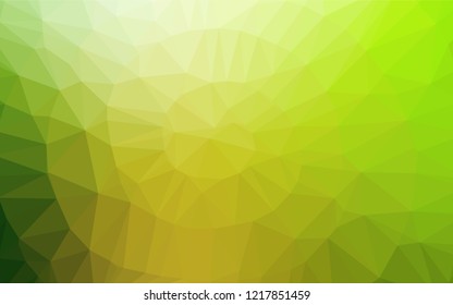 Light Green vector polygonal template. Creative illustration in halftone style with gradient. Triangular pattern for your business design.