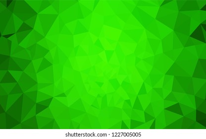 Light Green vector polygonal template. Geometric illustration in Origami style with gradient.  Completely new template for your banner.