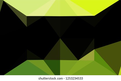 Light Green vector polygonal template. A vague abstract illustration with gradient. Triangular pattern for your business design.