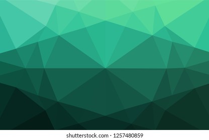 Light Green vector polygonal template. Brand new colored illustration in blurry style with gradient. The best triangular design for your business.