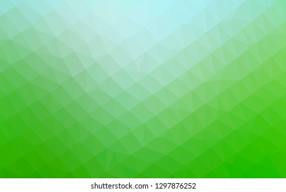 Light Green vector polygonal template. A vague abstract illustration with gradient. Polygonal design for your web site.