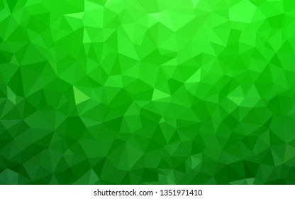 Light Green vector polygonal template. Shining polygonal illustration, which consist of triangles. Triangular pattern for your design.