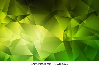 Light Green vector polygonal template. Colorful abstract illustration with triangles. Completely new template for your banner.