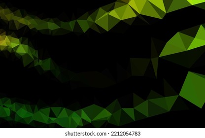 Plantilla poligonal vectorial verde claro. Ilustración abstracta colorida con gradiente. Plantilla para su libro de marca.