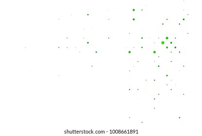 Light Green vector red banner with set of circles, dots. Donuts Background. Creative Design Template. Technological halftone illustration.