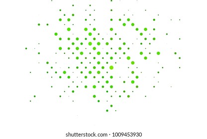 Light Green vector red banner with set of circles, dots. Donuts Background. Creative Design Template. Technological halftone illustration.