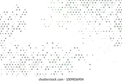 Light Green vector red banner with set of circles, dots. Donuts Background. Creative Design Template. Technological halftone illustration.