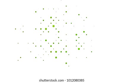 Light Green vector red banner with set of circles, dots. Donuts Background. Creative Design Template. Technological halftone illustration.