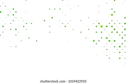 Light Green vector red banner with set of circles, dots. Donuts Background. Creative Design Template. Technological halftone illustration.