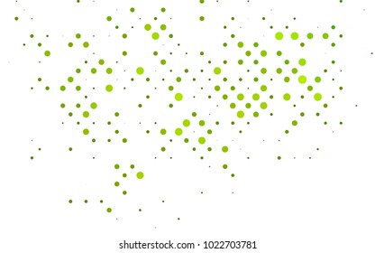 Light Green vector red banner with set of circles, dots. Donuts Background. Creative Design Template. Technological halftone illustration.