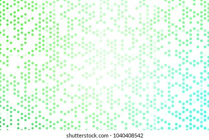Light Green vector red banner with set of circles, dots. Donuts Background. Creative Design Template. Technological halftone illustration.