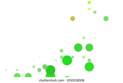 Light Green vector red banner with set of circles, dots. Donuts Background. Creative Design Template. Technological halftone illustration.
