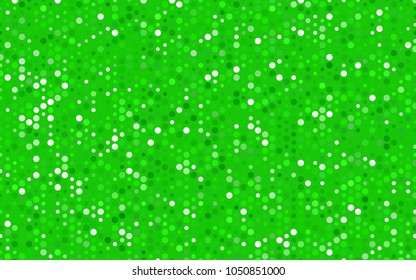 Light Green vector red banner with set of circles, dots. Donuts Background. Creative Design Template. Technological halftone illustration.