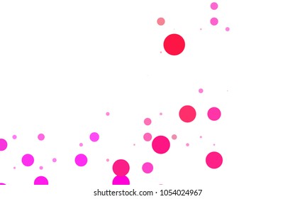 Light Green vector red banner with set of circles, dots. Donuts Background. Creative Design Template. Technological halftone illustration.