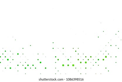Light Green vector red banner with set of circles, dots. Donuts Background. Creative Design Template. Technological halftone illustration.
