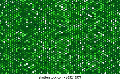 Light Green vector red banner with set of circles, dots. Donuts Background. Creative Design Template. Technological halftone illustration.