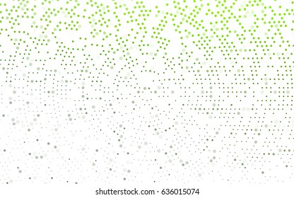 Light Green vector red banner with set of circles, dots. Donuts Background. Creative Design Template. Technological halftone illustration.