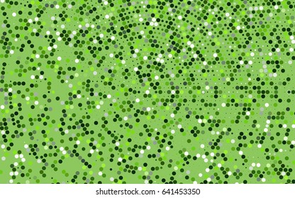 Light Green vector red banner with set of circles, dots. Donuts Background. Creative Design Template. Technological halftone illustration.