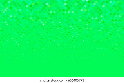 Light Green vector red banner with set of circles, dots. Donuts Background. Creative Design Template. Technological halftone illustration.