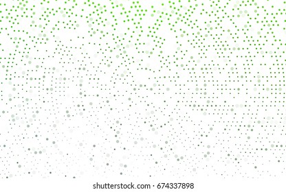 Light Green vector red banner with set of circles, dots. Donuts Background. Creative Design Template. Technological halftone illustration.